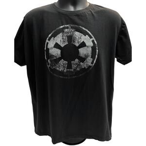 Star Wars Galactic Empire Logo T-Shirt Black Distressed Print XL Lucasfilm Tee